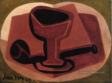 pipe et verre 1923 Juan Gris Peinture à l'huile